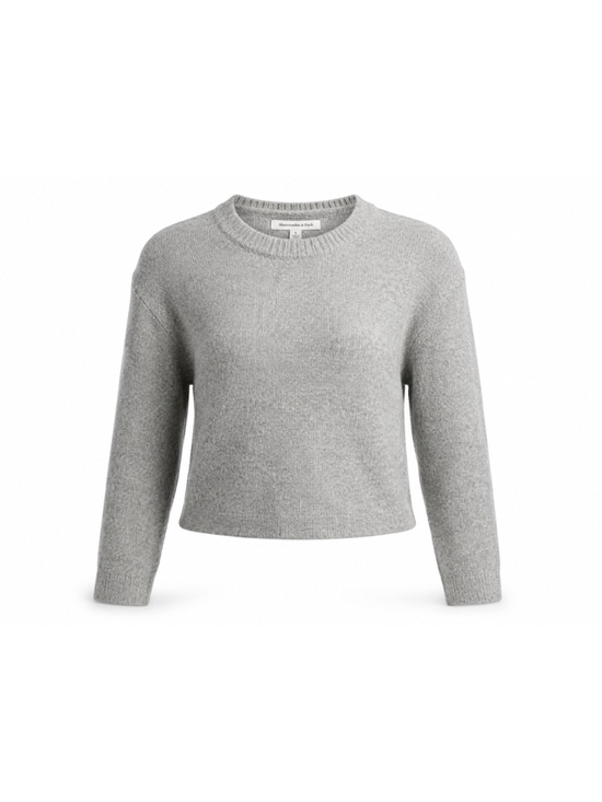 Pendleton Sweaters - Vintage 90s Pendleton Women L Gray 100% Cashmere Cropped Crewneck Sweater USA